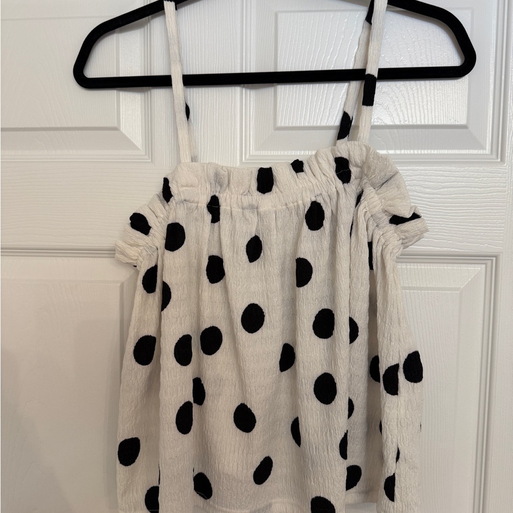 Elegant Black and White Polka Dot Camisole